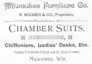 Milwaukee Furniture Company ad, 1892